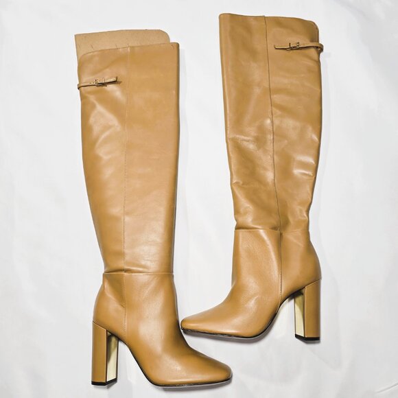 SCHUTZ Austine Women’s Over the Knee Leather Boot Tan Size 9B NEW - Picture 6 of 11